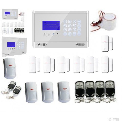 Funk Alarmanlage / großer Touch LCD - Telefon+GSM+Handy+Alarm+Anruf+SMS+bis 100 Sensoren